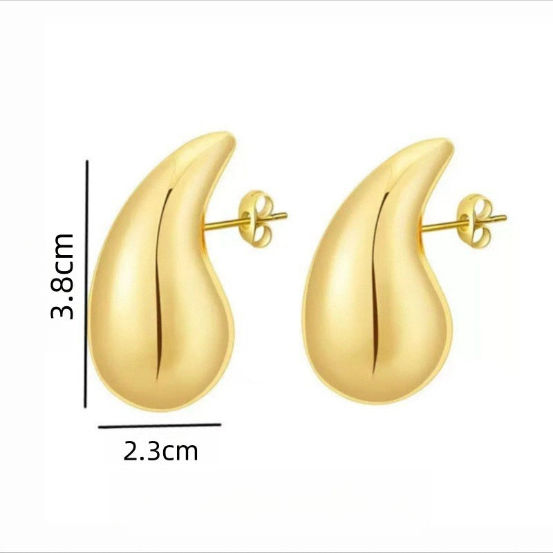 Water Drop Glossy Hollow Advanced Design Earrings