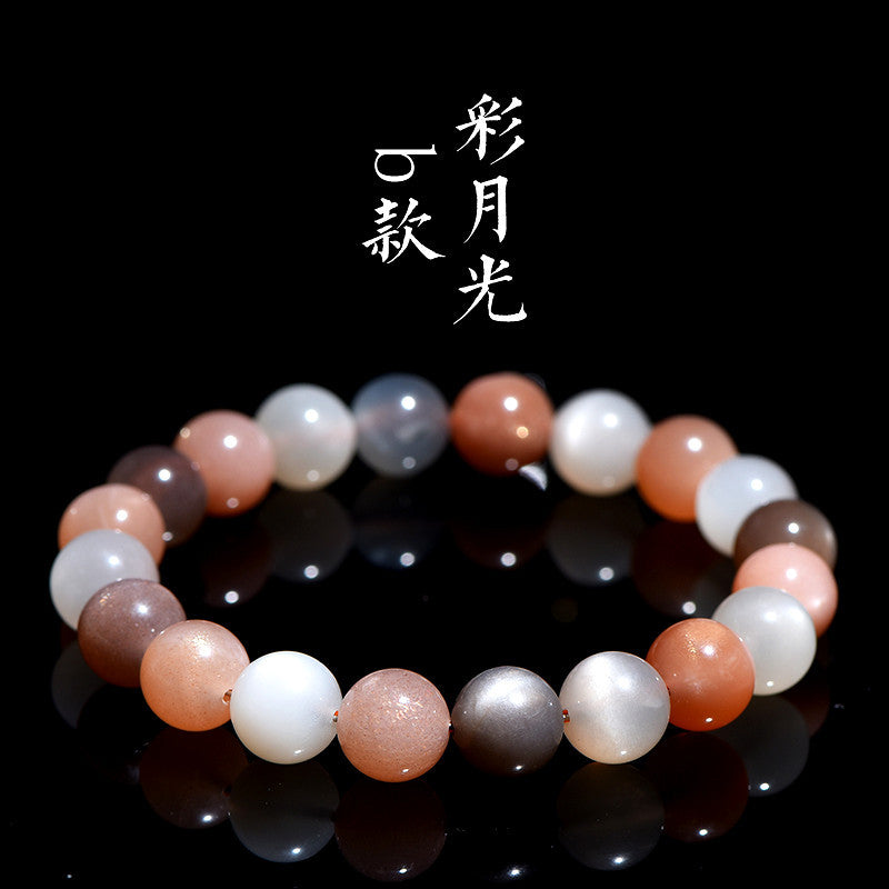Cool Crystal Natural Colorful Moonlight Moonstone Bracelets