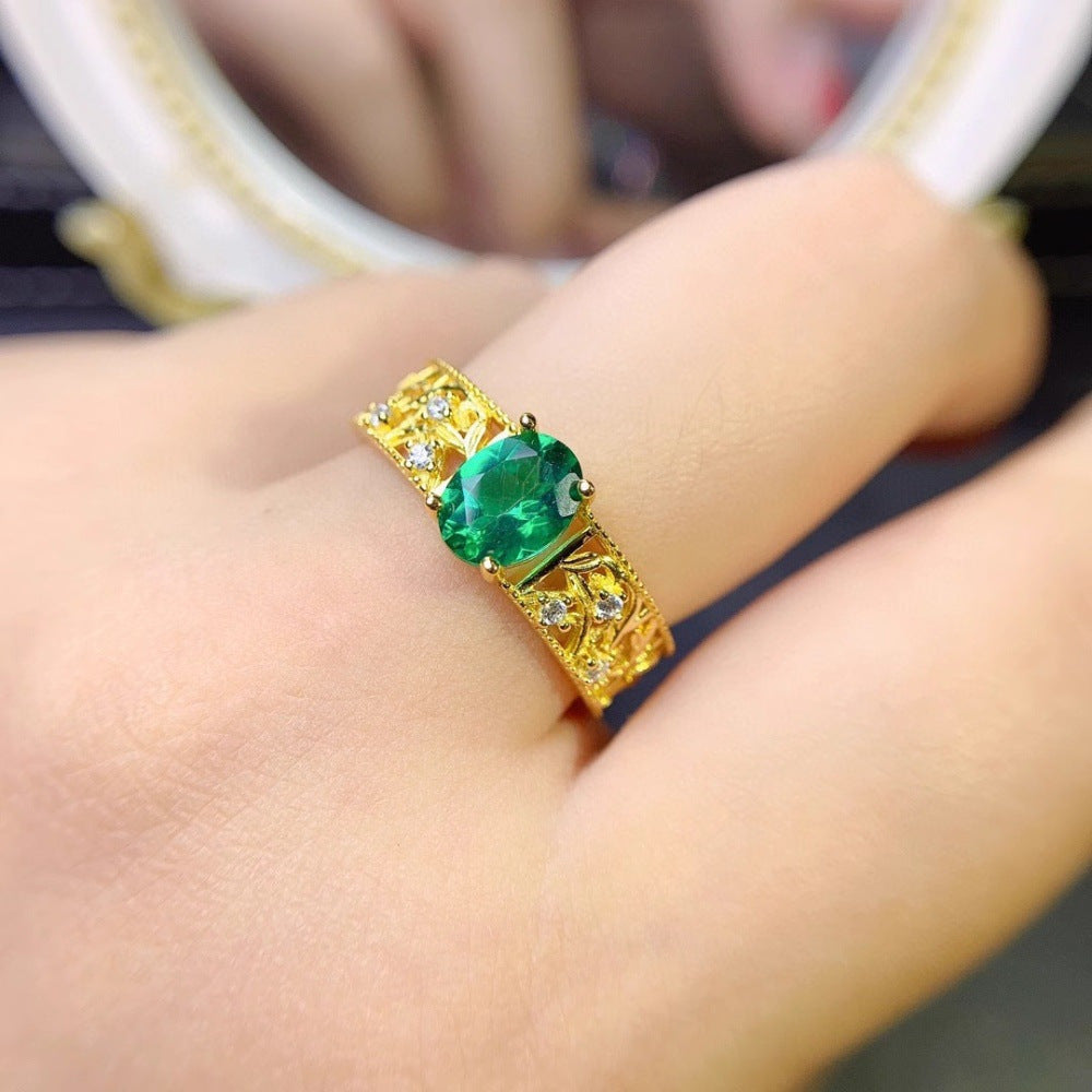 Sier Niche Gentle Natural Colored Gems Female Rings