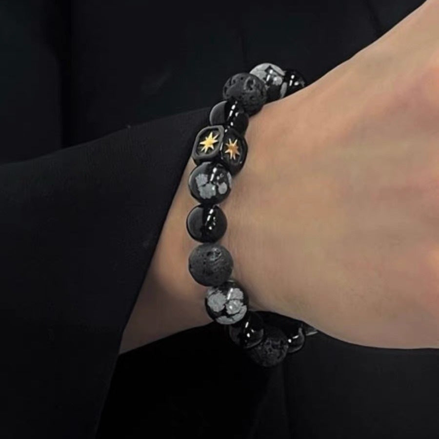 Women's & Men's Unisex Style Stitching Beaded Hip Hop Light Bracelets