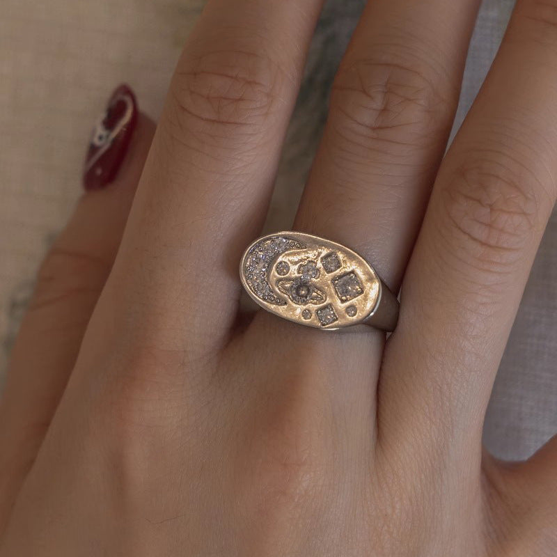 Design Three-dimensional Saturn Open Female Fashion Rings