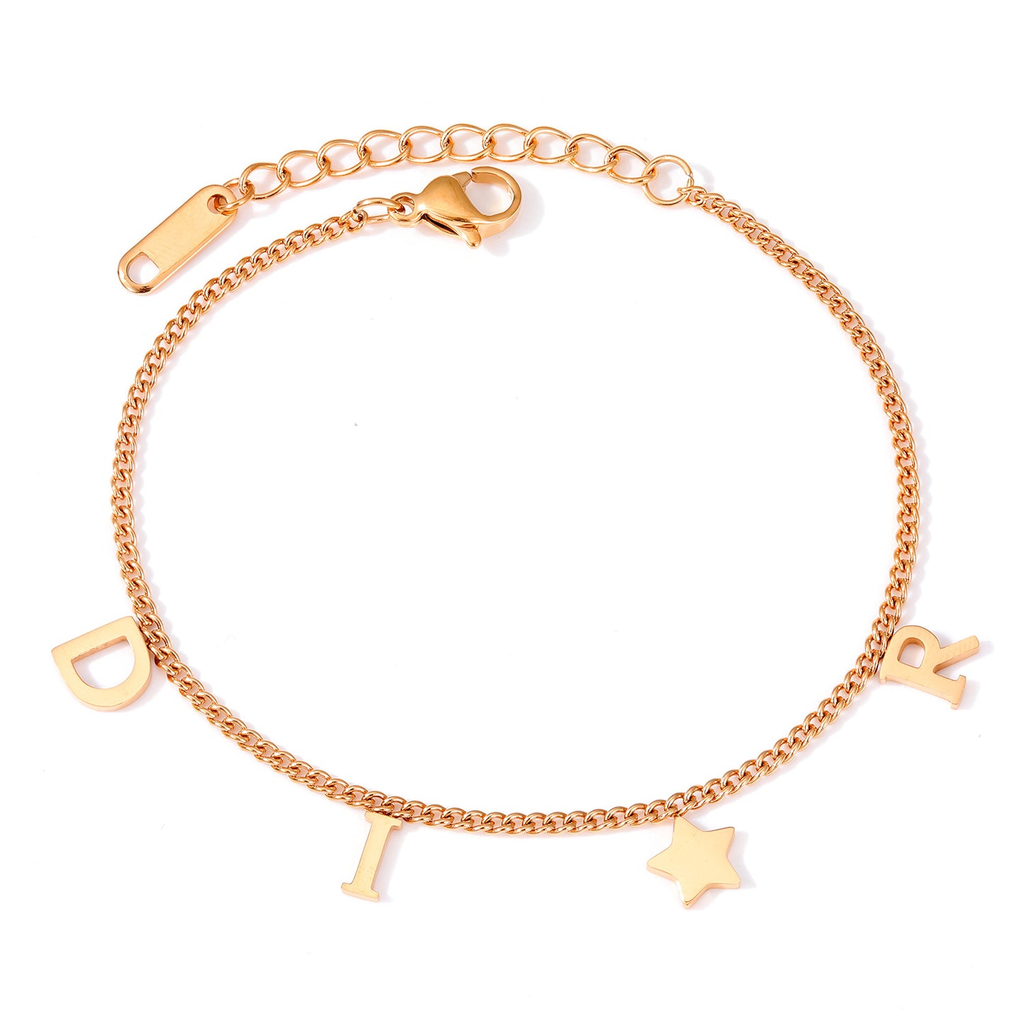 Stainless Steel Star Letters Affordable Luxury Style Five-pointed Bracelets