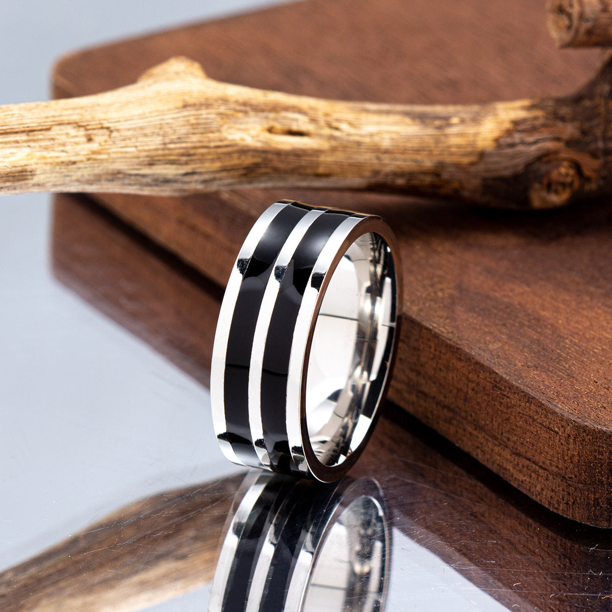 Charming Wind Ornament Couple Titanium Steel Rings