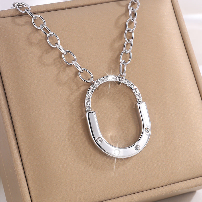 Design Titanium Steel Golden Lock Personalized Necklaces