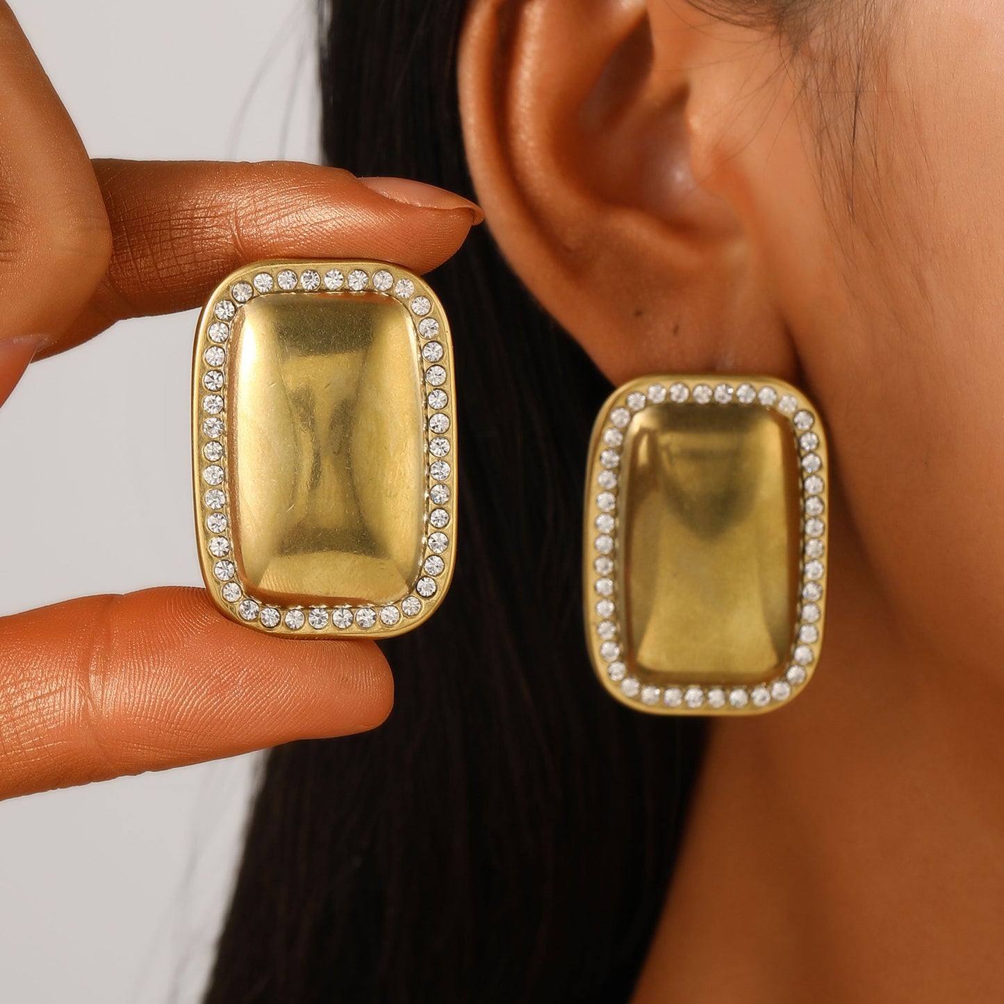 Fashion Gold Stainless Steel Ear Vintage Earrings