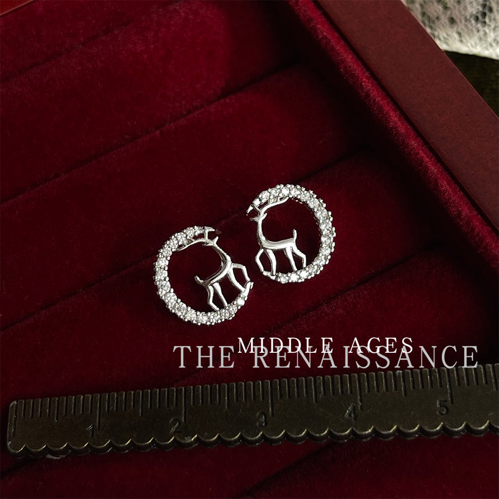 Limited Chinese Style Series Zircon Bell Bow Earrings