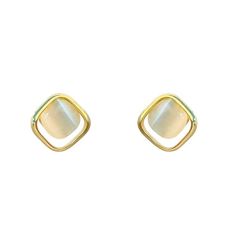Women's Sier Needle High-grade Opal Stone Ear Earrings