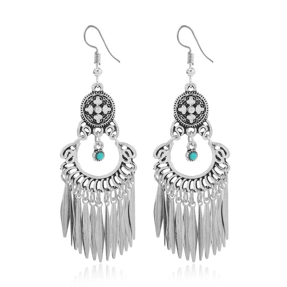 Exotic Retro Artistic Classical Dignified Ear Hook Hollow Earrings