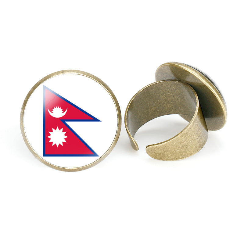 Asian Flags Vintage Open Bahrain Turkey Rings