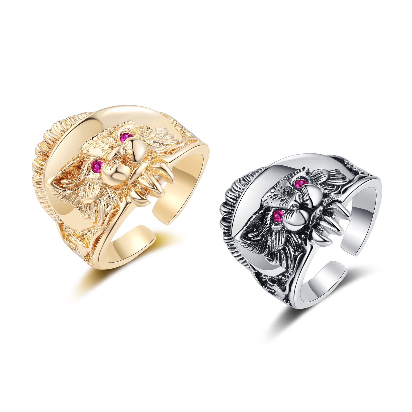 Men's Animal Cat Design Domineering Hip Hop Rings