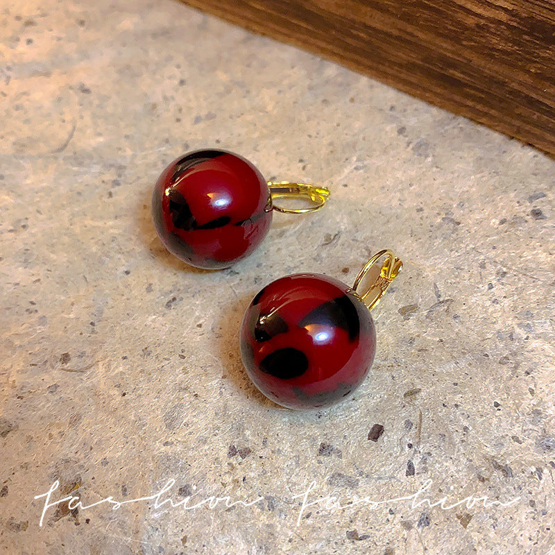 Wine Red Retro Candy Female Niche Design Rings