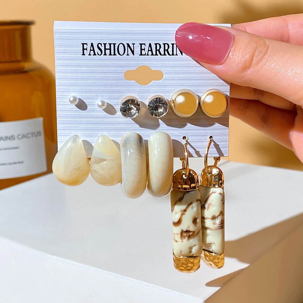 Female Niche High-grade Geometric Resin Light Earrings