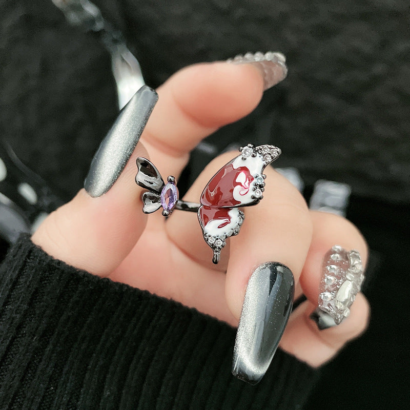 Punk Twin Open Female Unisex Style Rings