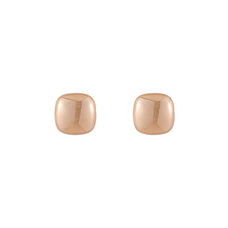 Champagne Small Square Pearl Female Daily Earrings