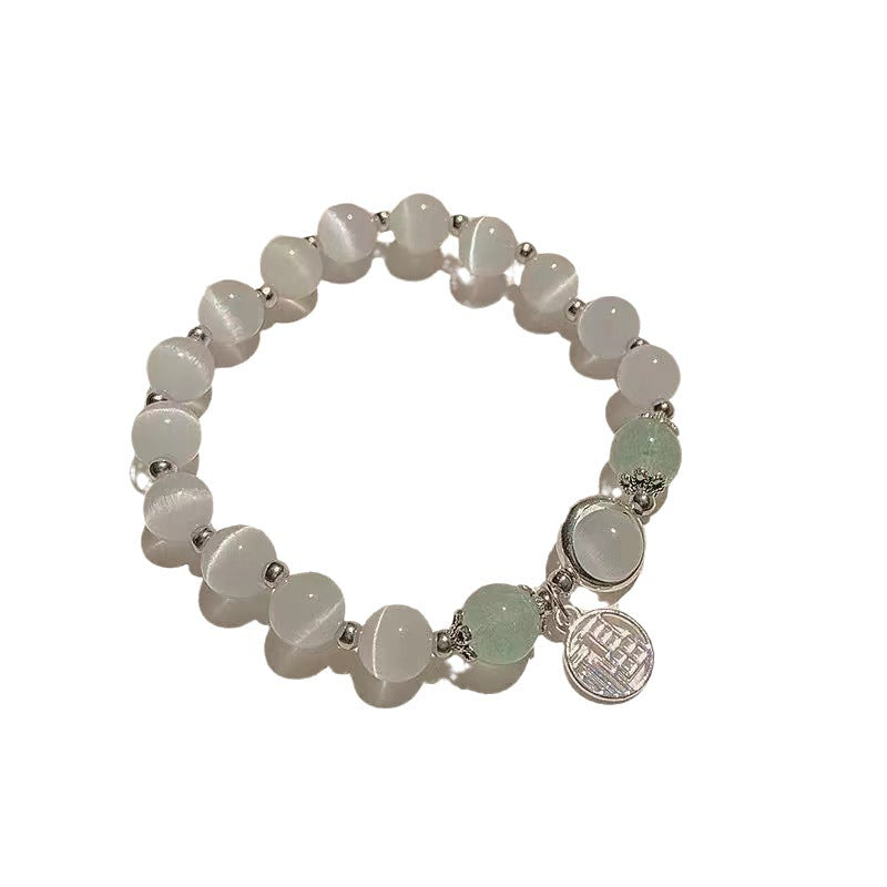 Imitation Opal Female Design Gray Moonstone Bracelets