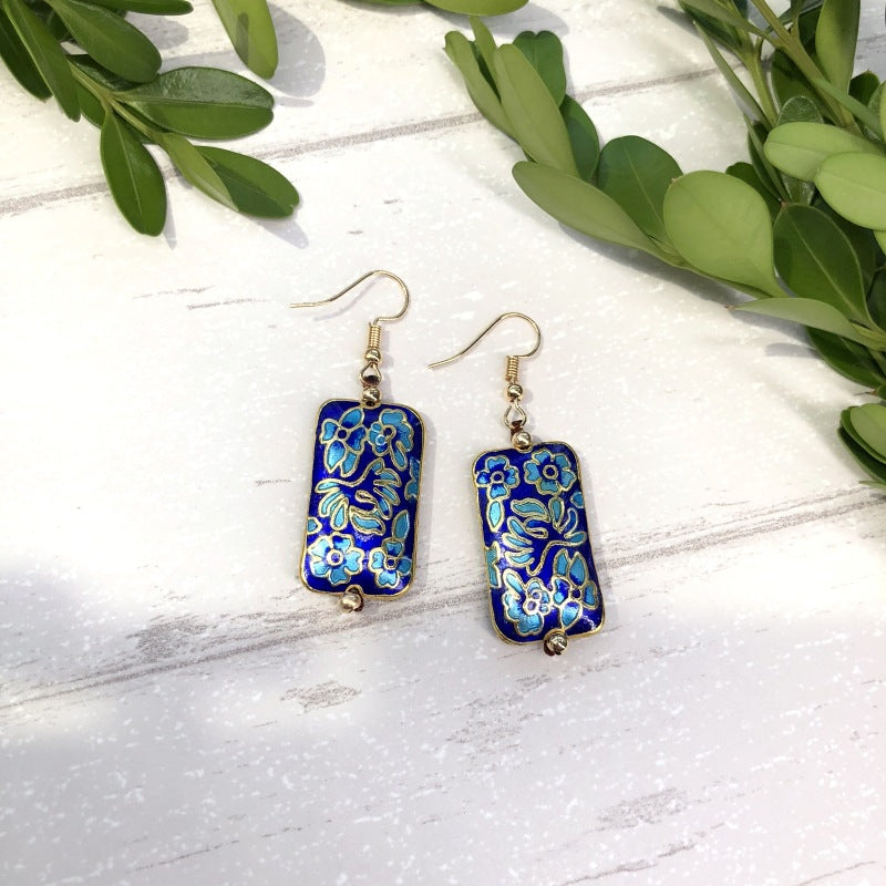 Women's Handmade Cloisonne Classical Simple Temperamental Water Earrings