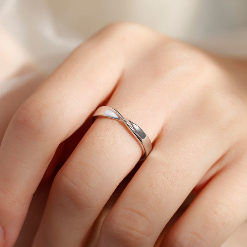 Women's & Men's Strip Couple Pair Of Version Opening Lettering Gift Rings