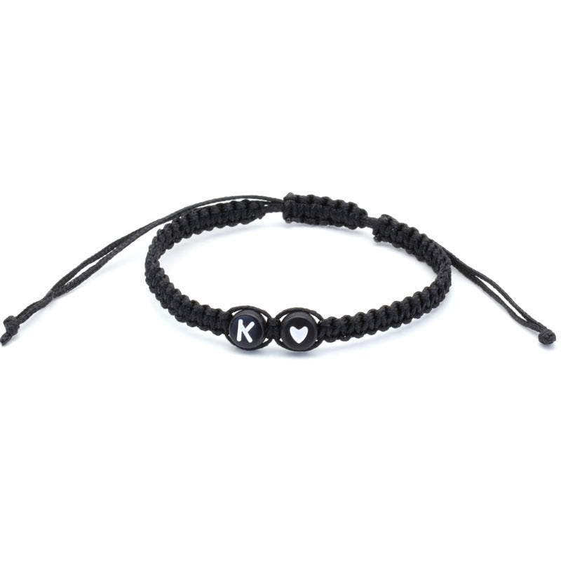 English Letters Love Heart Woven Friendship Bracelets