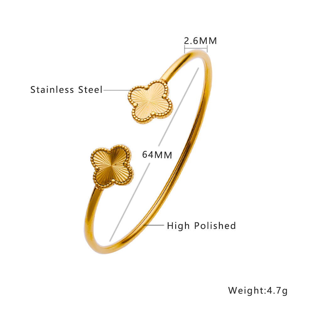 Classic Four-leaf Clover Titanium Steel Fashion Bracelets