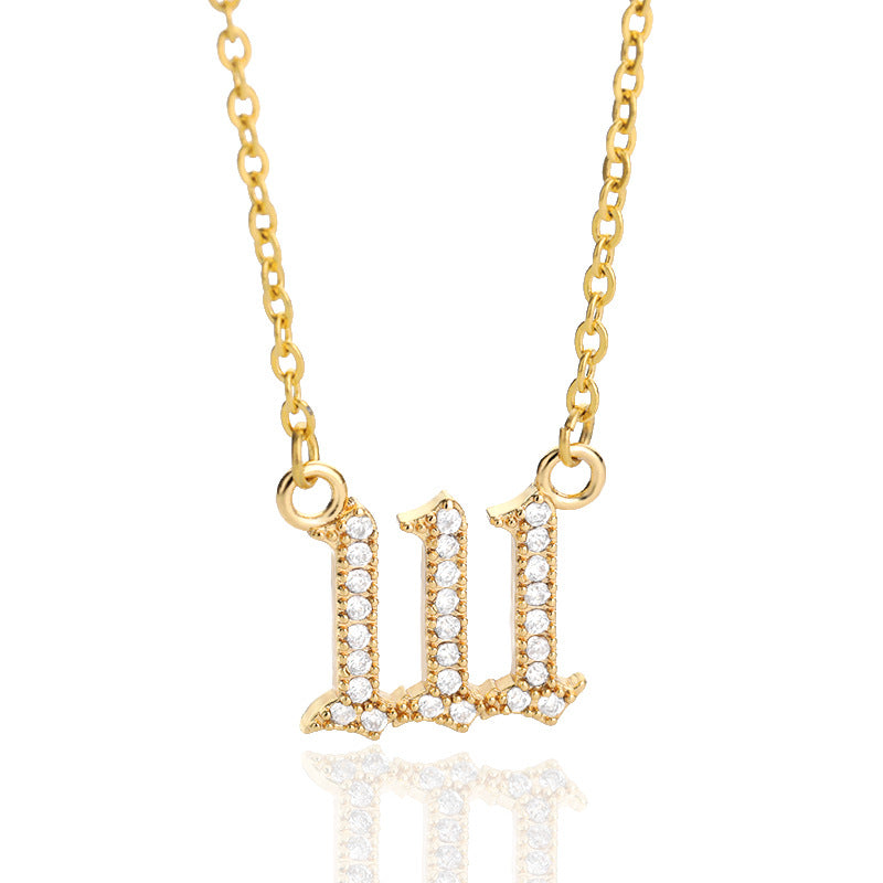 Women's & Men's Digital Angel Zircon Couple Ancient English Necklaces