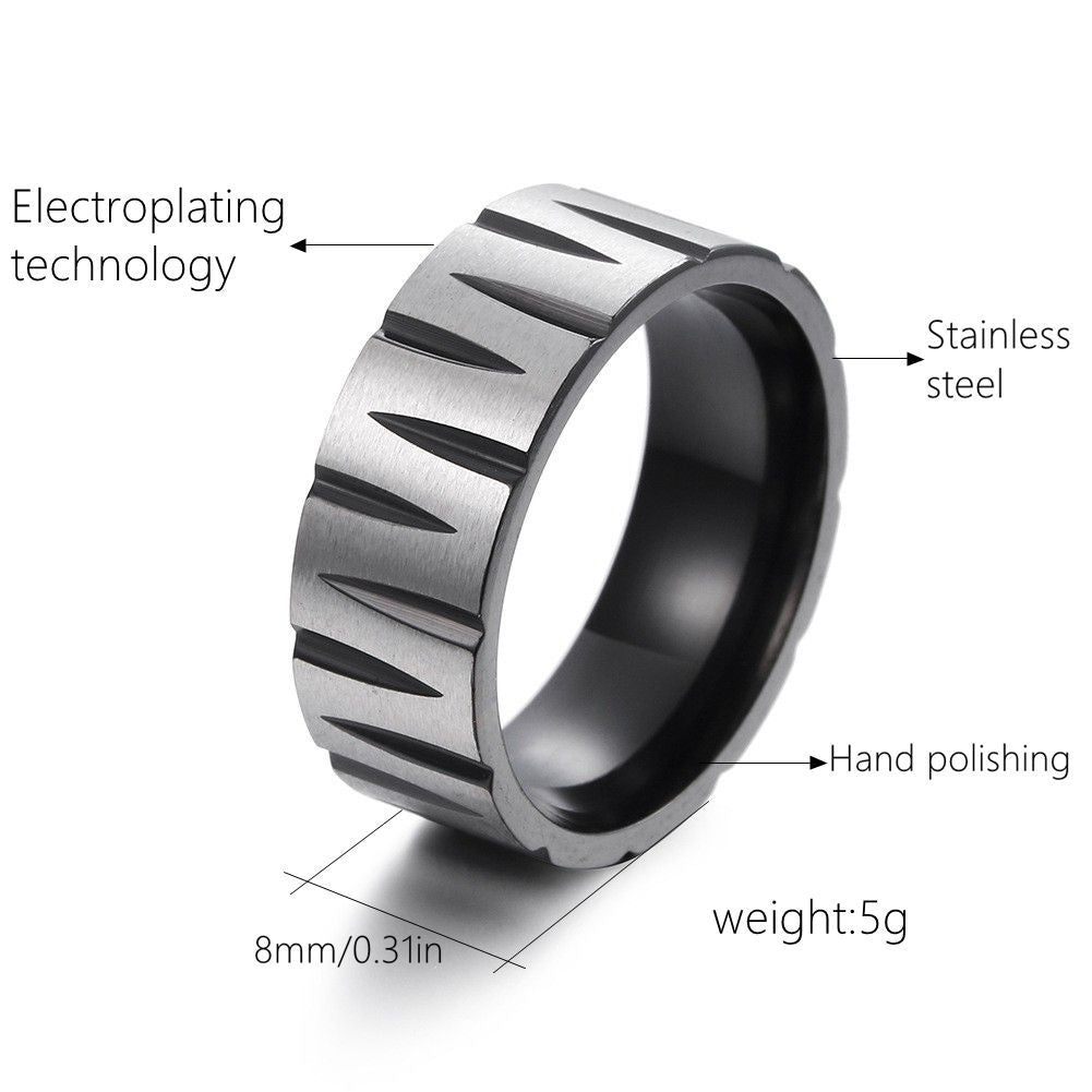 Stainless Steel Titanium Colorful Brushed Matte Rings