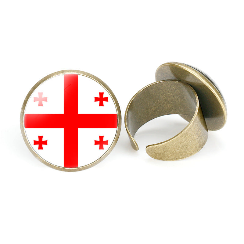 Asian Flags Vintage Open Bahrain Turkey Rings