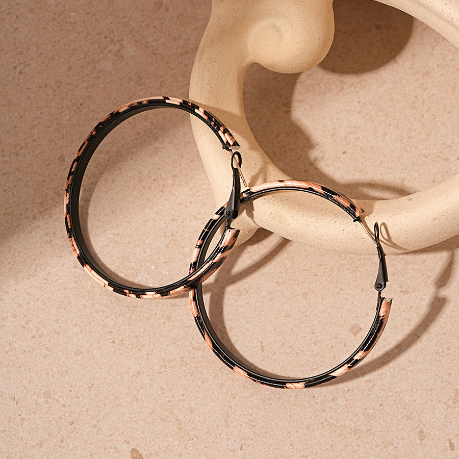 Women's Big Circle Sier Pin Ear Exaggerated Niche Temperament Rings