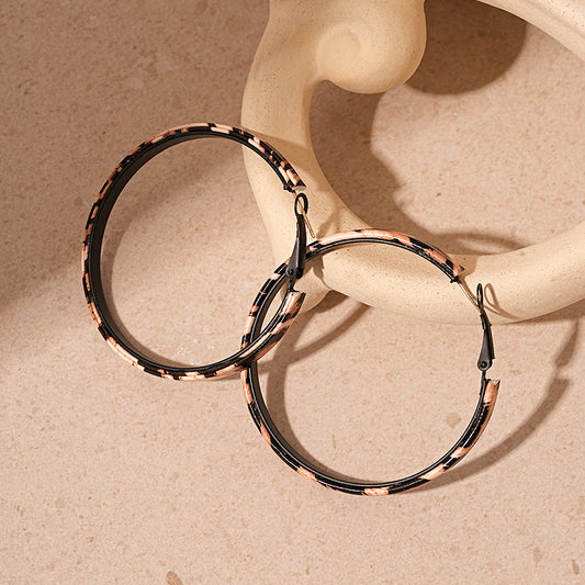 Women's Big Circle Sier Pin Ear Exaggerated Niche Temperament Rings