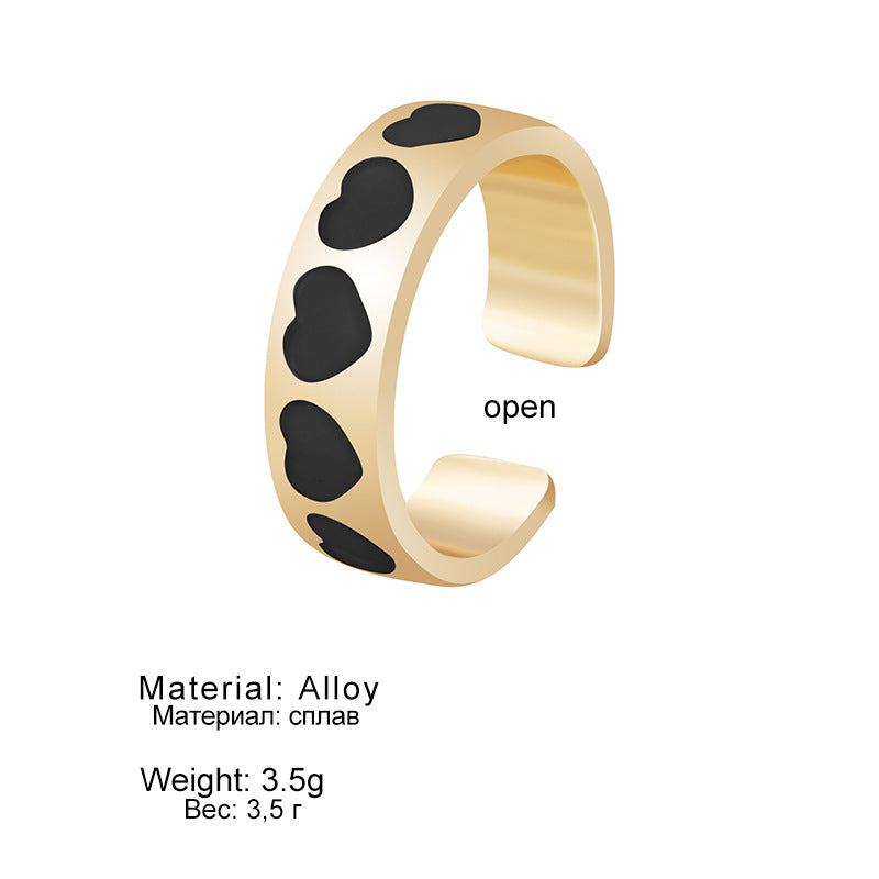 Simple Metal Heart Creative Personality Total Rings