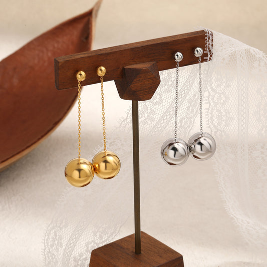 Minority Style Exaggerated Hollow Ball Temperament Earrings