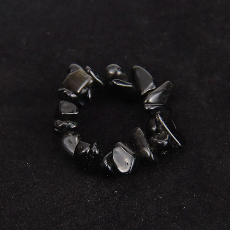 Personality Handmade Wear Natural Gravel Elastic Rings