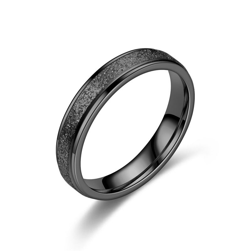 Titanium Steel Frosted Female Temperamental Minority Rings