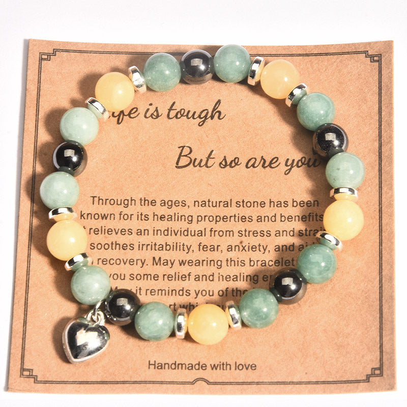 African Turquoise Drawing Stone Yoga Agate Bracelets