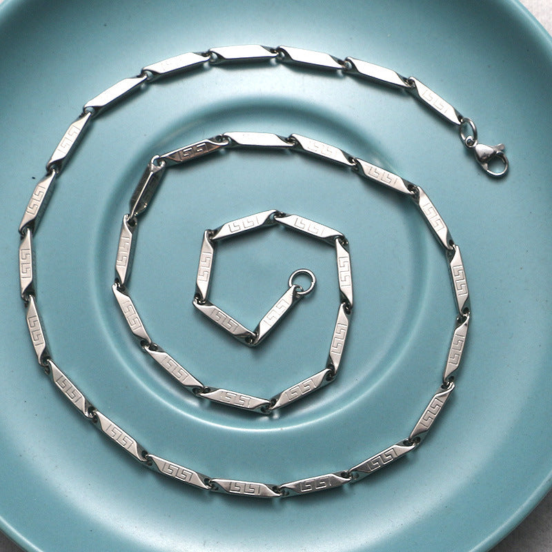 Titanium Steel Diamond Melon Seeds Chain Hip Hop Necklaces