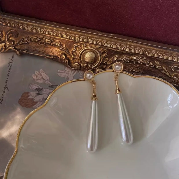 Women's French Style Temperamental Pearl Vintage For Earrings