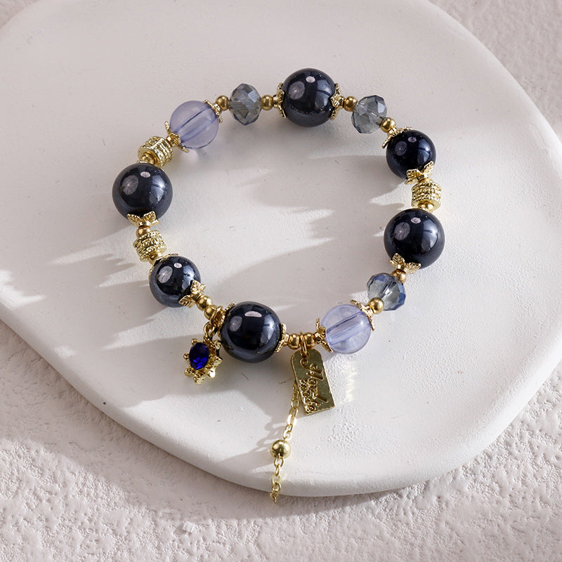 Clothing Glass Floral Beads Fresh Pastoral Tourist Attractions Elastic Bracelets