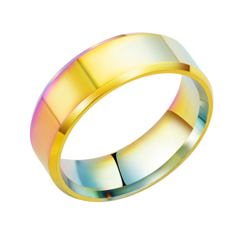 Titanium Steel Beveled Glossy Stainless Mirror Rings
