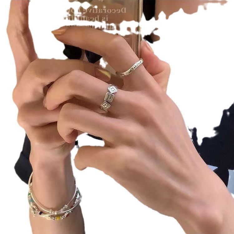Design Fashion Personality Letters Switchable Index Rings