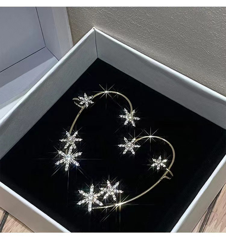 Fairy Flash Snowflake Ear Hanging Lin Earrings