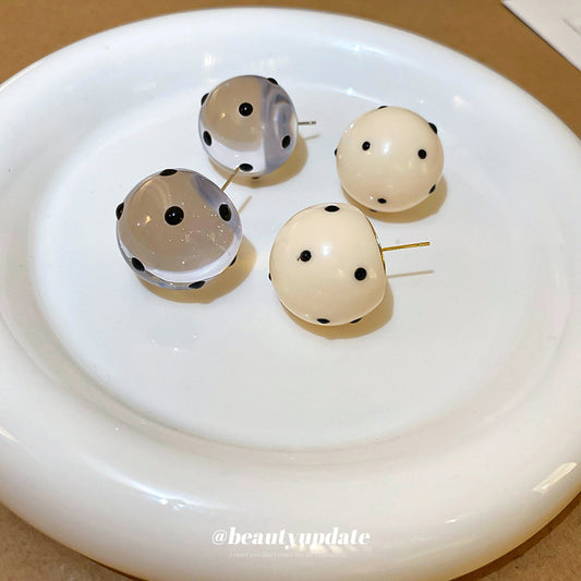 Style Polka Dot Ball Resin Fresh Earrings