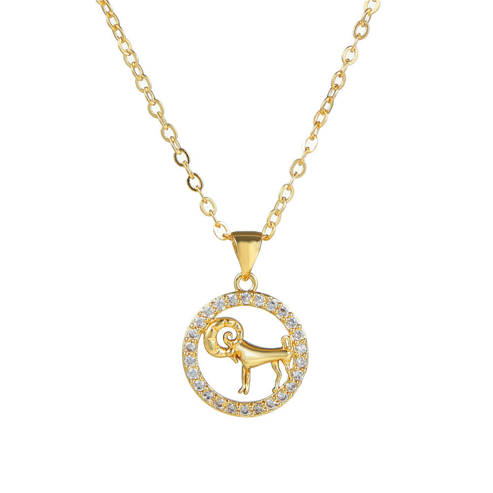 Female Fashion Creative Copper Inlaid With Necklaces