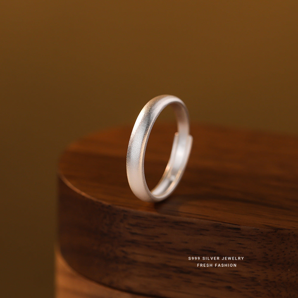 Sier Simple Glossy Sterling Pair Of Rings