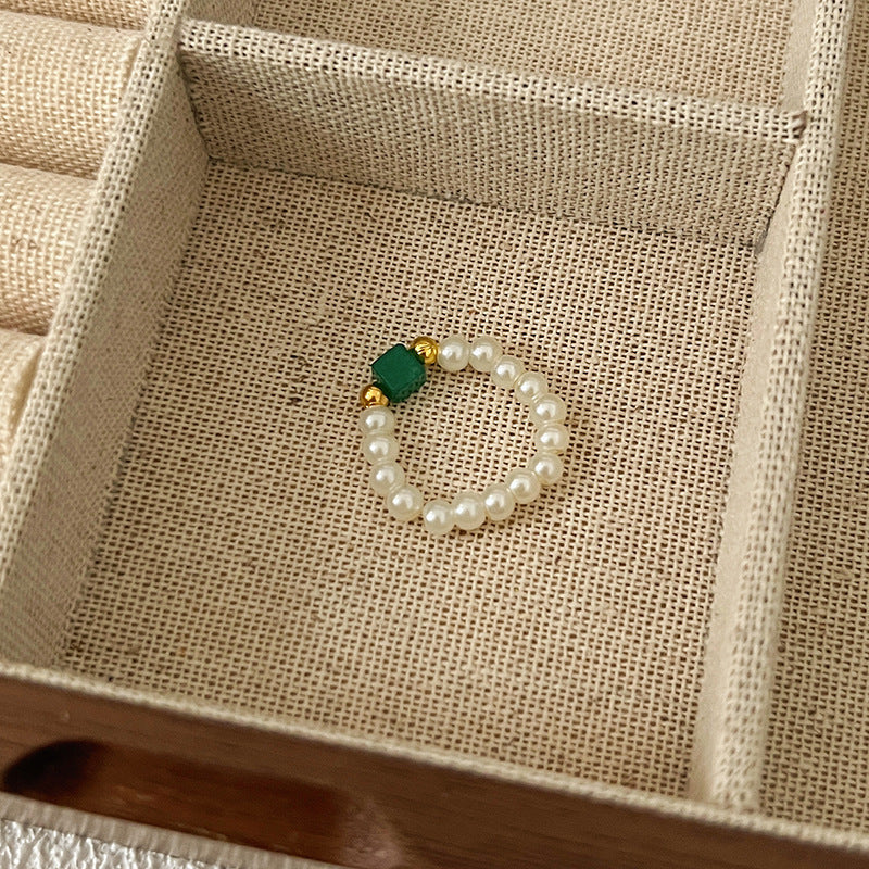 Beads Niche Design Advanced Finger Light Luxury Rings