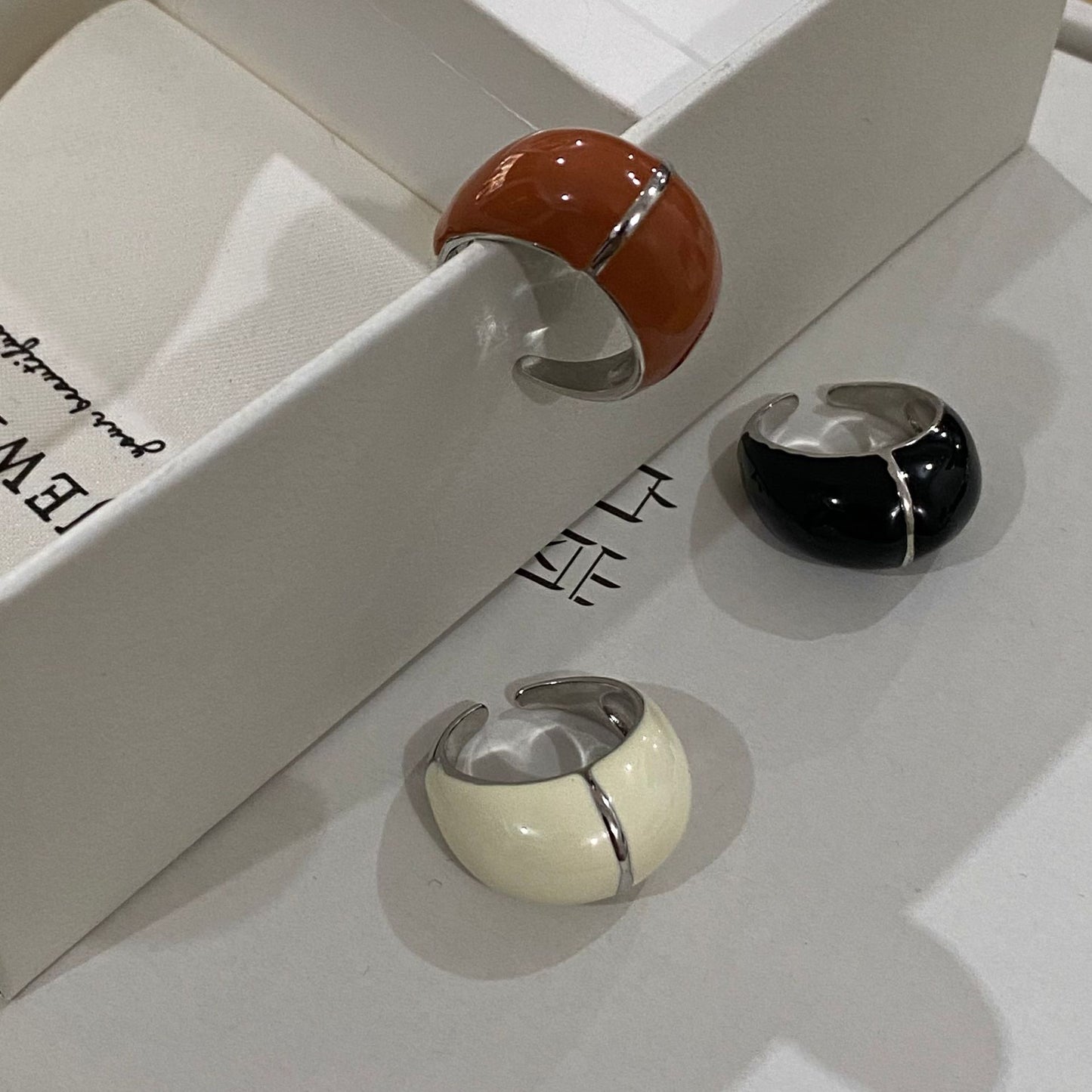 Minority Simple Fashion Metal Wide Design Drip Rings