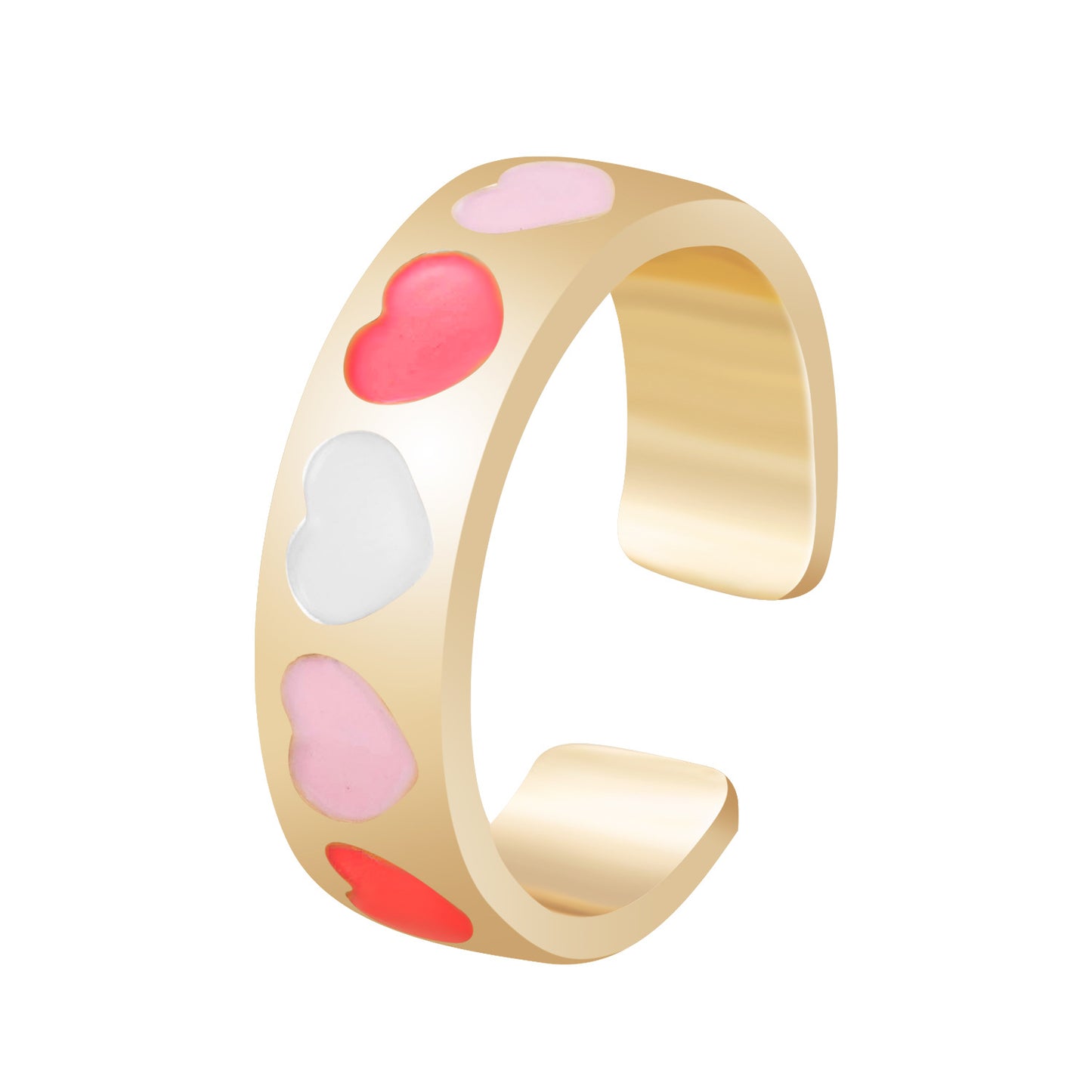 Simple Metal Heart Creative Personality Total Rings