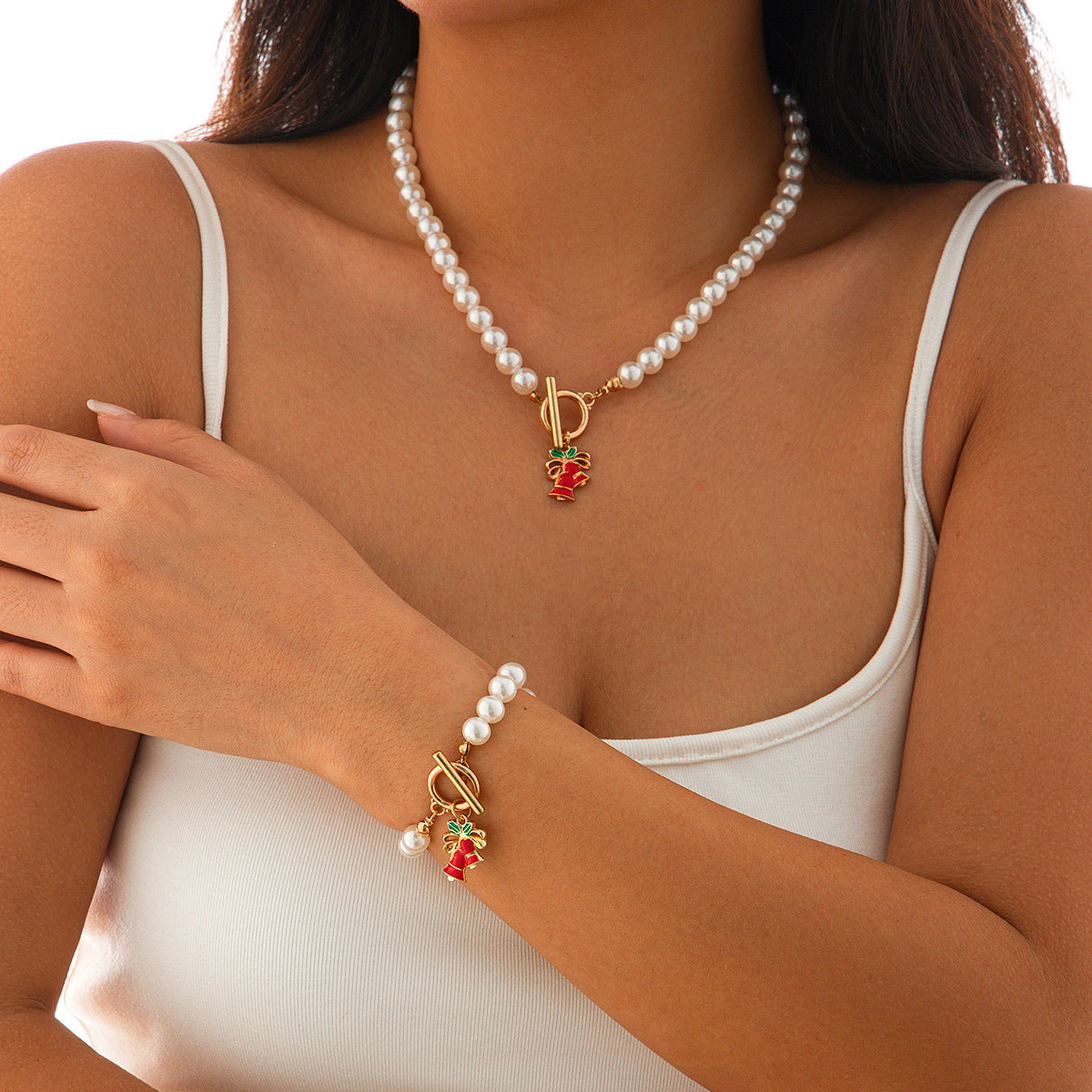 Style Imitation Pearl Suit Fashion Christmas Necklaces