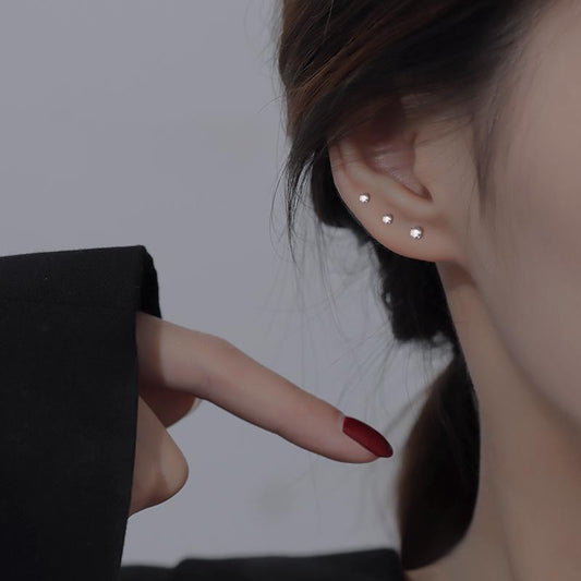 Women's Sier Ear Bone Niche High Sense Zircon Rings
