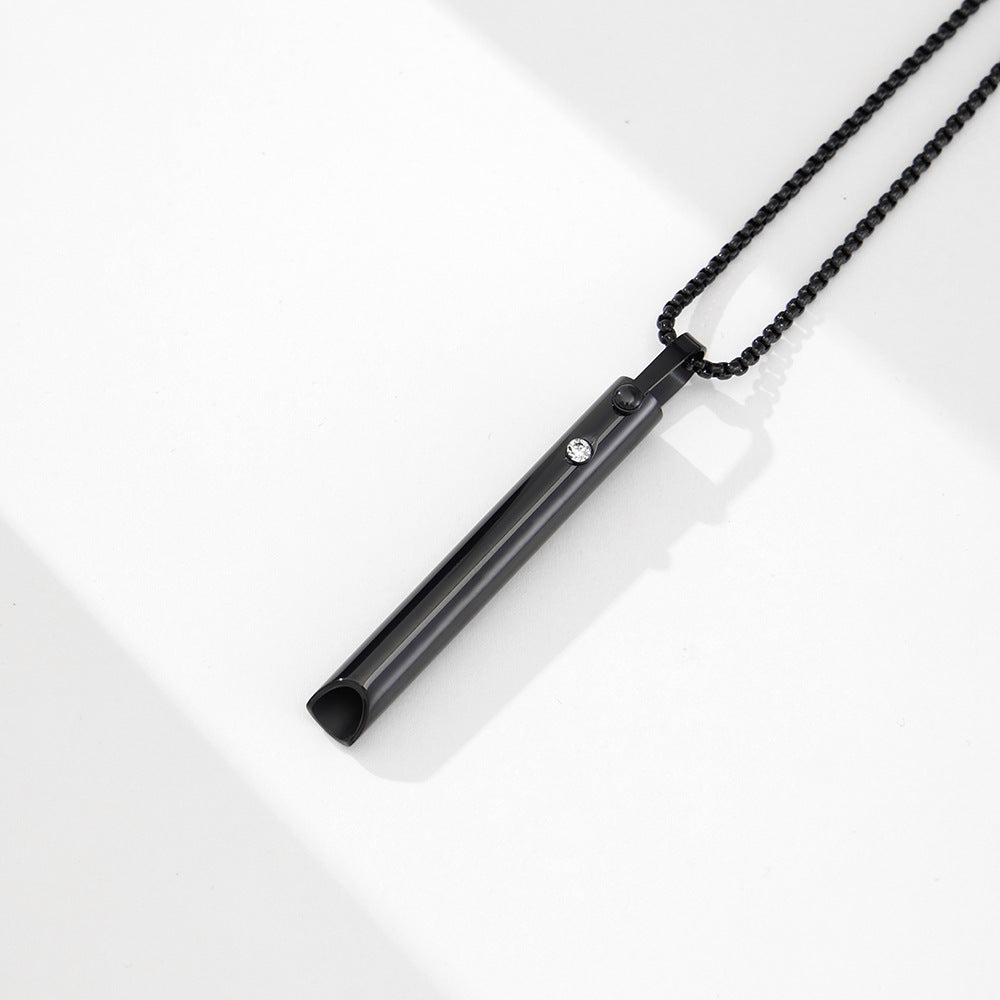 Whistle Adjustable Breath Relieve Anxiety Stainless Necklaces