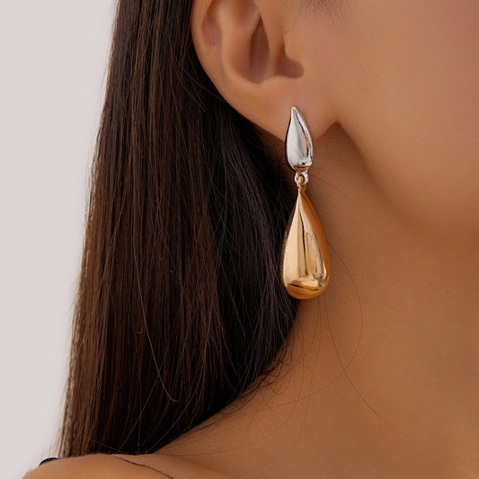 Women's Commuter Geometric Metal Water Drop Ear Personality Simple Earrings