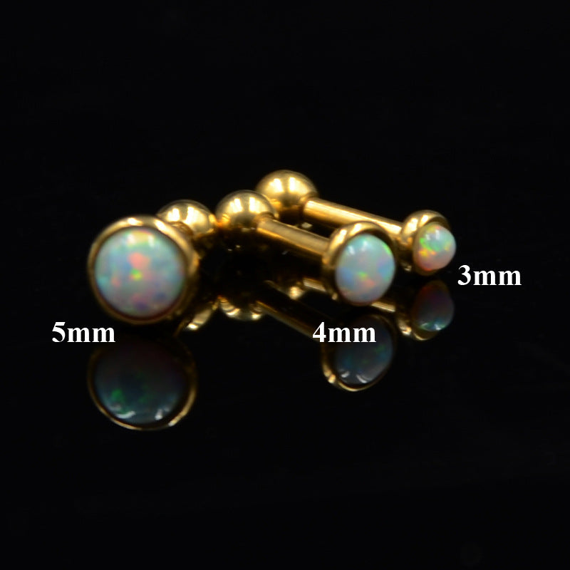 Steel Opal Puncture Fire Color Australian Earrings